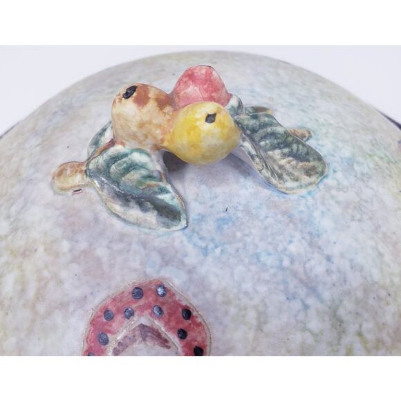 Vtg. Italica ARS POTTERY Italian Hand Painted Scalloped Edge Plate& Lid ~Signed - Picture 7 of 15